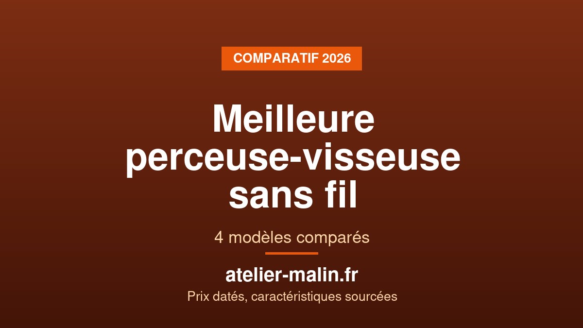 Meilleure perceuse-visseuse sans fil — comparatif Atelier Malin